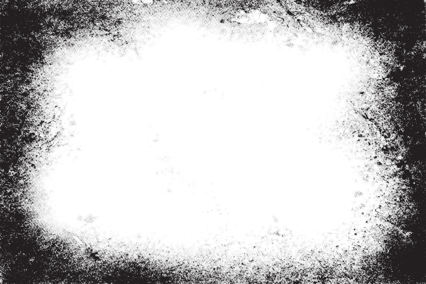 vector grunge zwart-witte achtergrond. textuur krassen en halftoon. zwart-wit patroon van oude textuur voor frame.