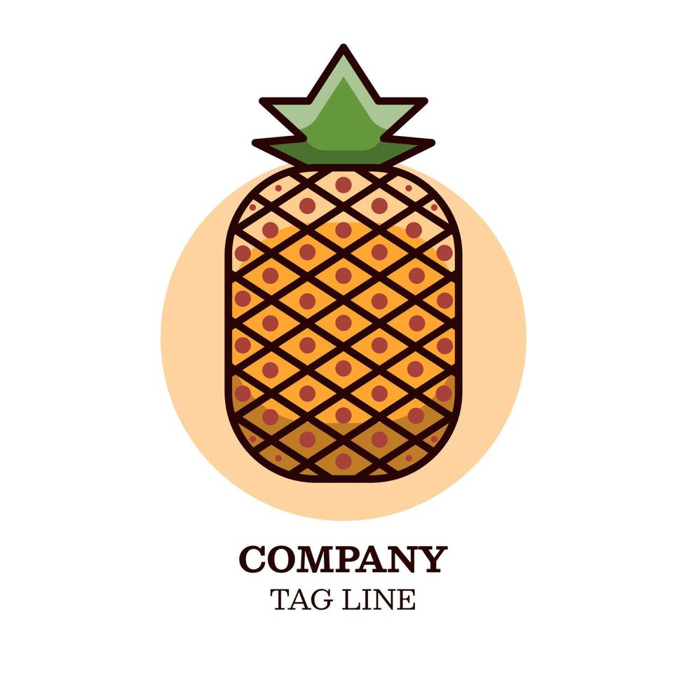 zoete ananas fruit, logo en pictogram ontwerpsjabloon vector, embleem, ontwerpconcept vector