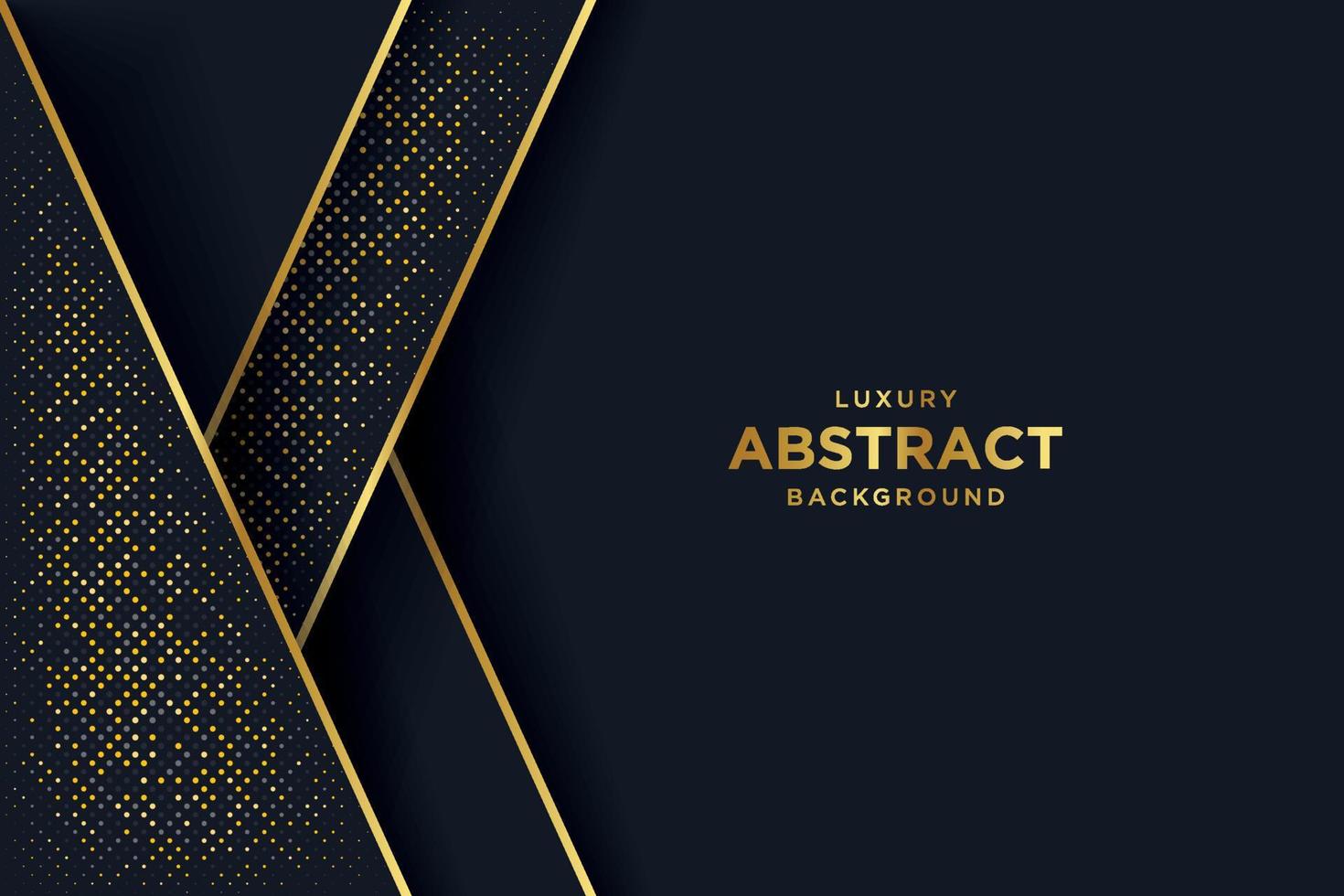 donkere abstracte achtergrond met zwarte overlappende lagen. realistische textuur met lichteffect en gouden glitters dots element decoratie. vector