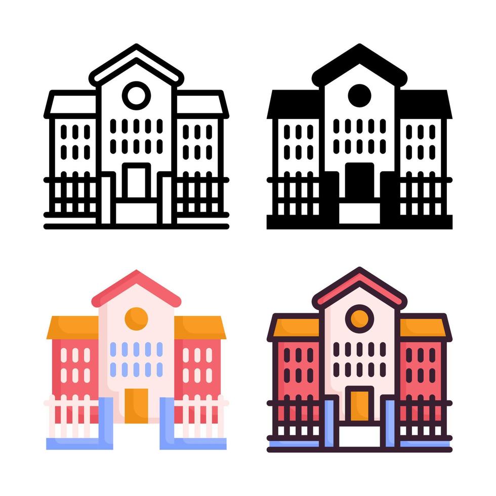 school icon set stijl collectie vector