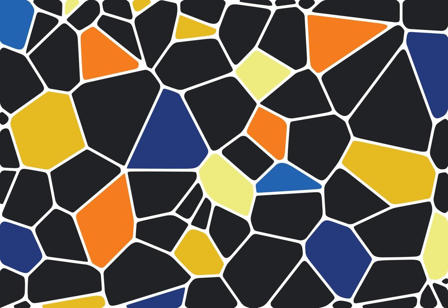 voronoi kleurrijk diagram geometrische tegeltextuur, achtergrond, hand getrokken steentextuur, drukstof vectormozaïekpatroon vector