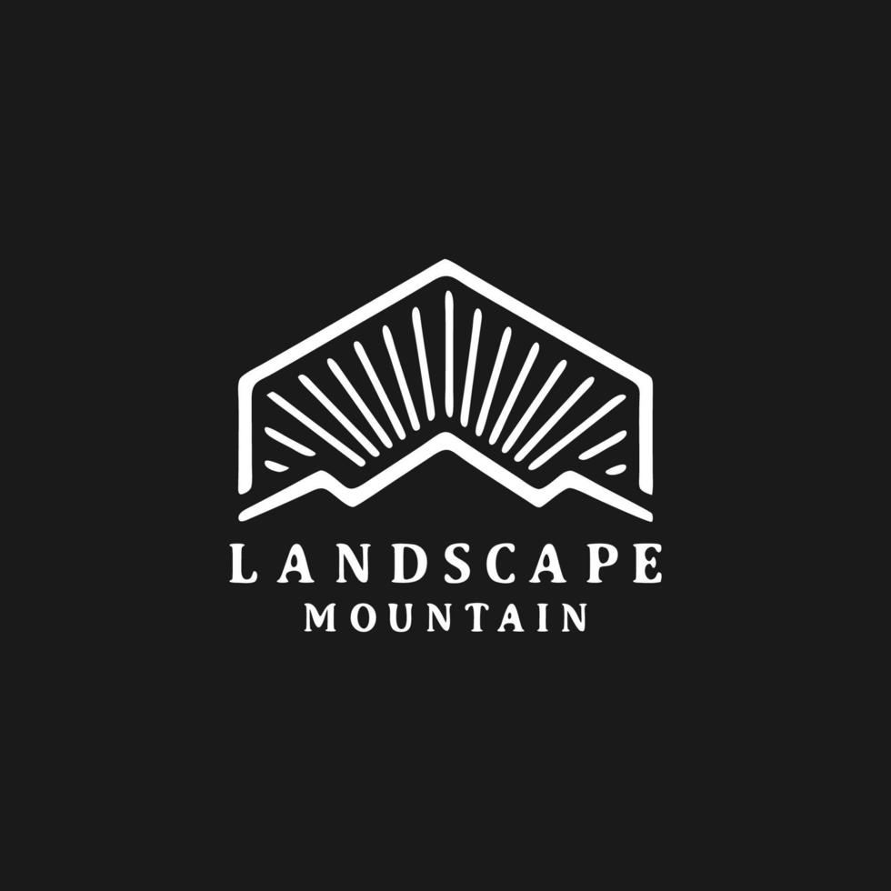 vintage hipster berglandschap logo vector