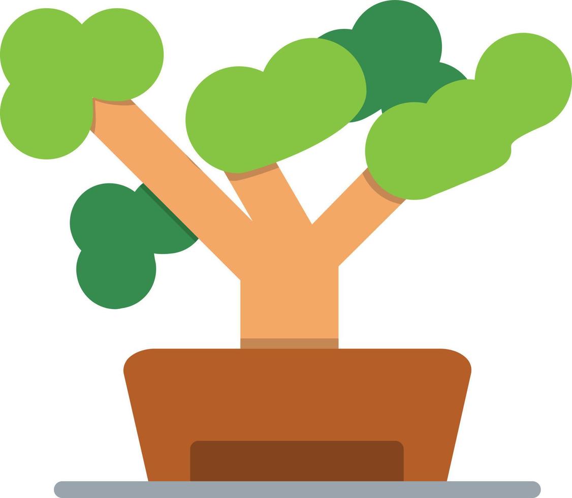 bonsai plat pictogram vector