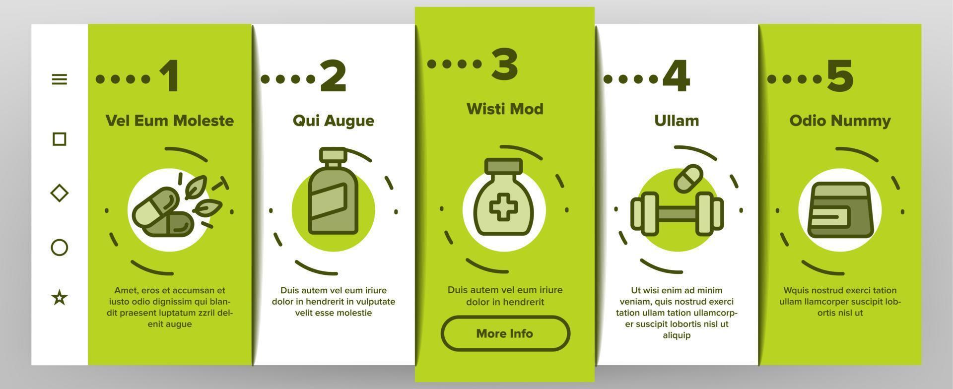 supplementen pictogrammen onboarding set vector