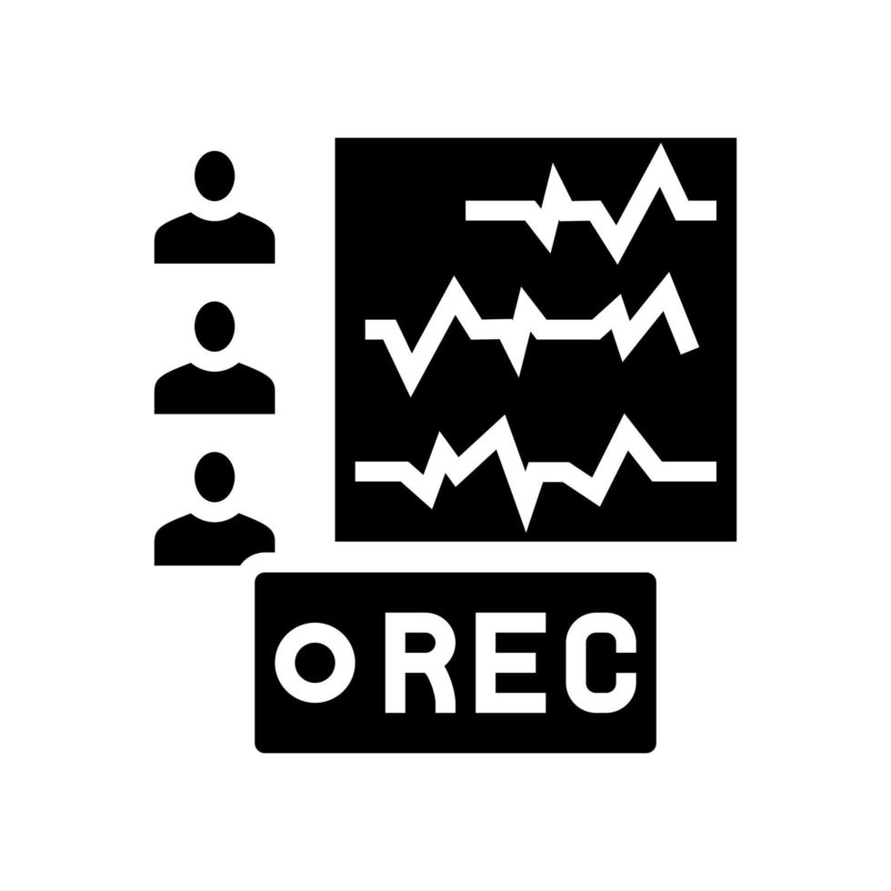 opname radio hosts glyph pictogram vectorillustratie vector