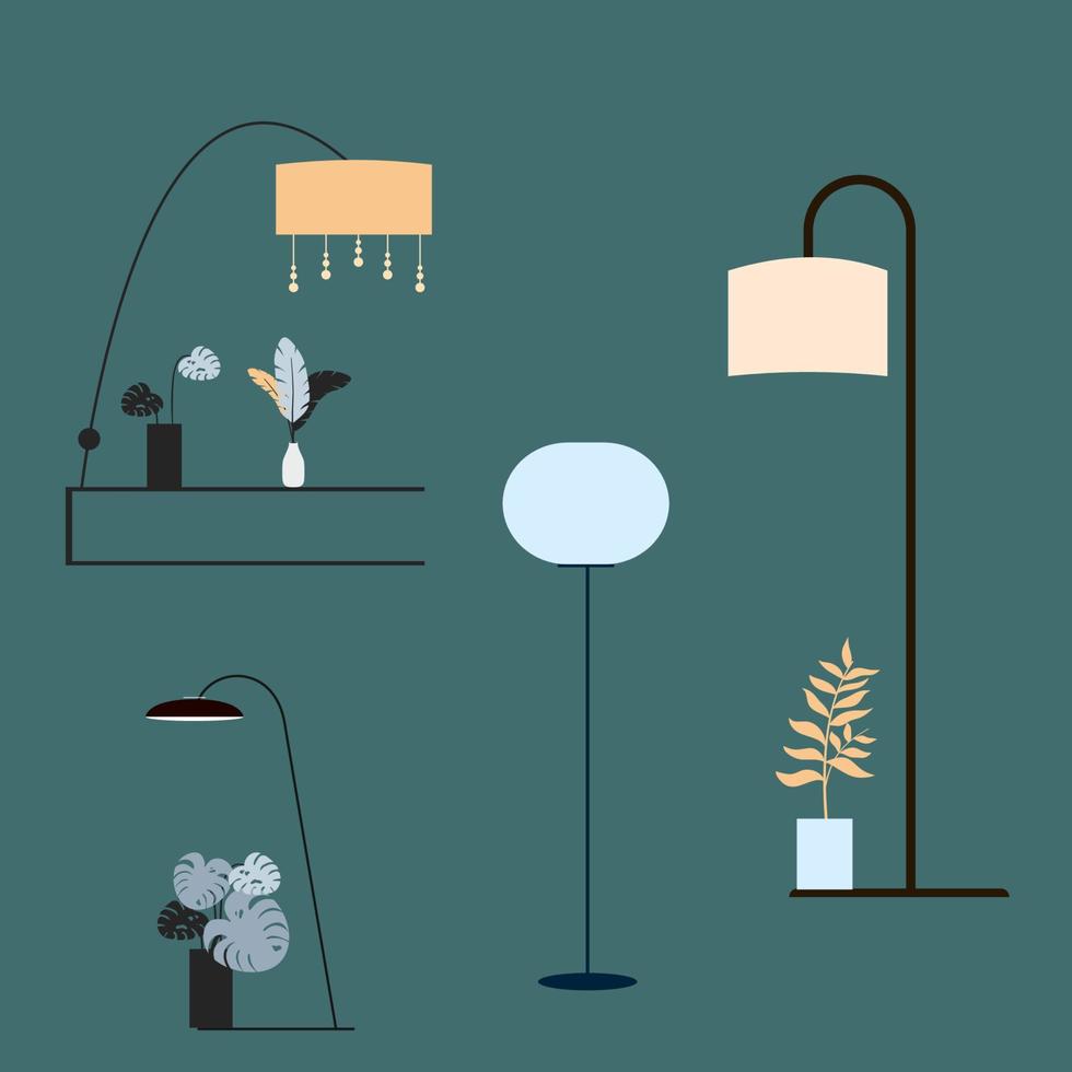 vlakke illustratie decoratieve lamp vector