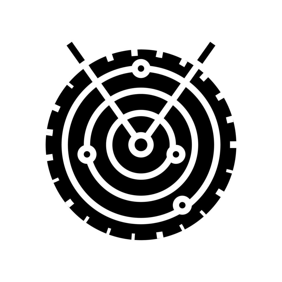 luchthaven luchtverkeersleiding systeem glyph pictogram vectorillustratie vector