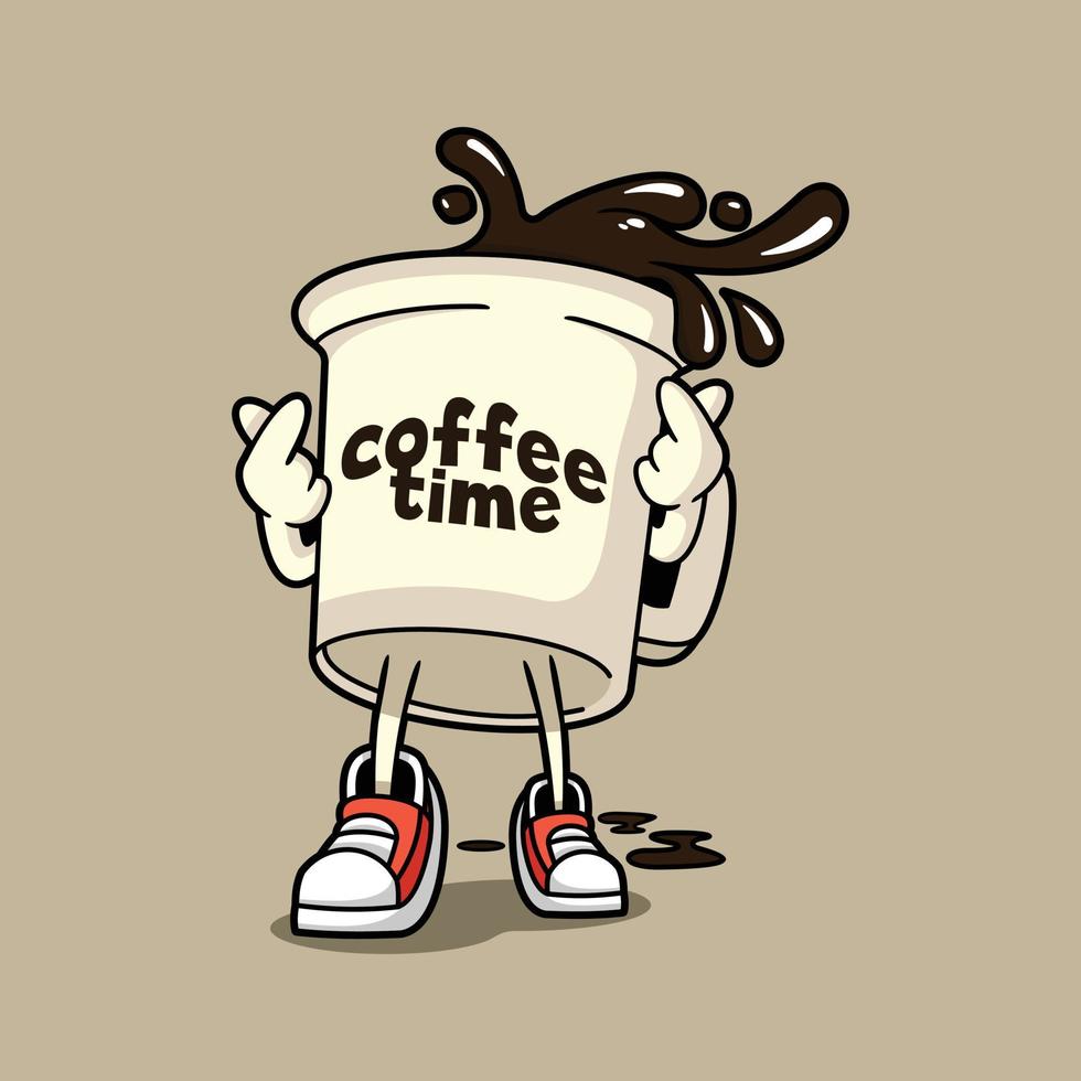 vectorillustratie van een kopje koffie character design vector