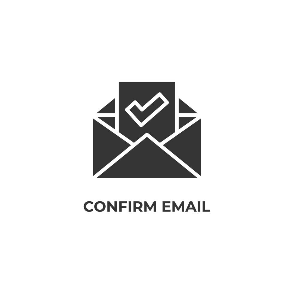 vector teken van bevestigen e-mail symbool is geïsoleerd op een witte achtergrond. pictogram kleur bewerkbaar.