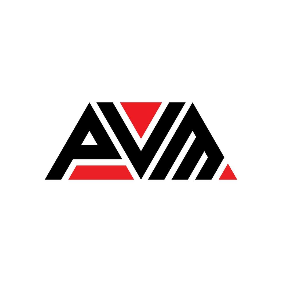 pvm driehoek brief logo ontwerp met driehoekige vorm. pvm driehoek logo ontwerp monogram. pvm driehoek vector logo sjabloon met rode kleur. pvm driehoekig logo eenvoudig, elegant en luxueus logo. pvm