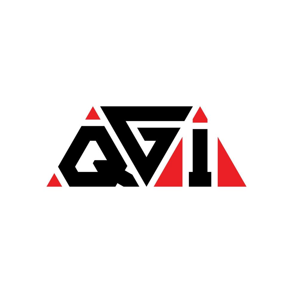 qgi driehoek letter logo ontwerp met driehoekige vorm. qgi driehoek logo ontwerp monogram. qgi driehoek vector logo sjabloon met rode kleur. qgi driehoekig logo eenvoudig, elegant en luxueus logo. qgi
