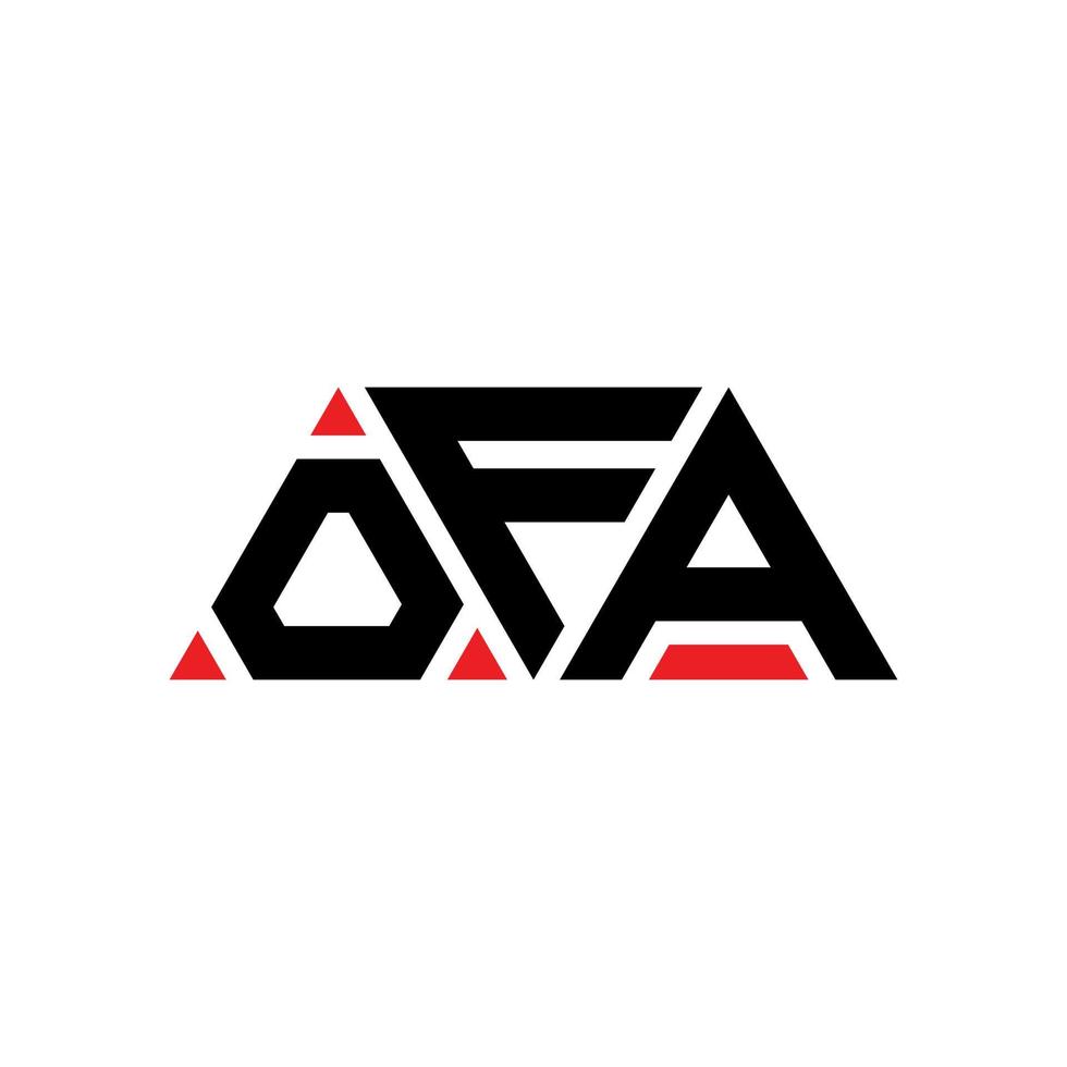 ofa driehoek letter logo ontwerp met driehoekige vorm. ofa driehoek logo ontwerp monogram. ofa driehoek vector logo sjabloon met rode kleur. van een driehoekig logo eenvoudig, elegant en luxueus logo. ofa