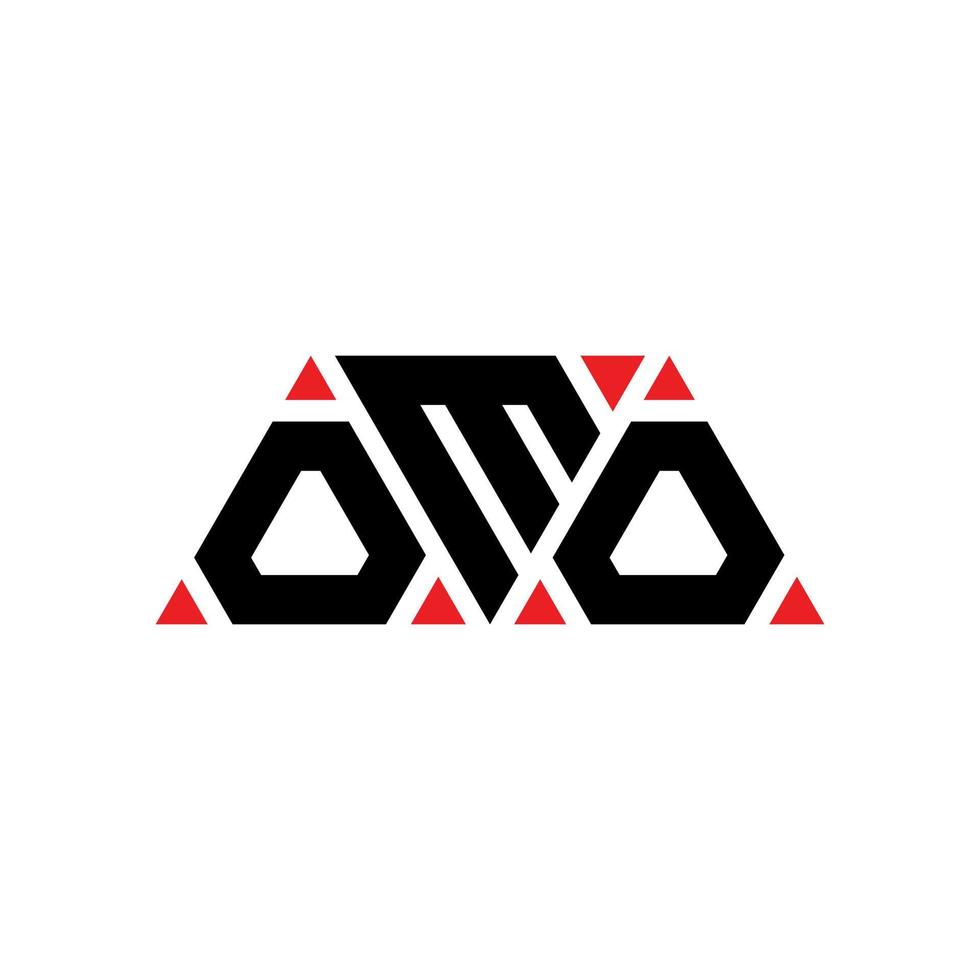 omo driehoek brief logo ontwerp met driehoekige vorm. omo driehoek logo ontwerp monogram. omo driehoek vector logo sjabloon met rode kleur. omo driehoekig logo eenvoudig, elegant en luxueus logo. omo
