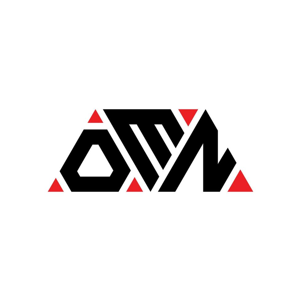 omn driehoek brief logo ontwerp met driehoekige vorm. omn driehoek logo ontwerp monogram. omn driehoek vector logo sjabloon met rode kleur. omn driehoekig logo eenvoudig, elegant en luxueus logo. omn