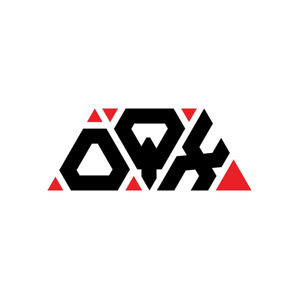 oqx driehoek brief logo ontwerp met driehoekige vorm. oqx driehoek logo ontwerp monogram. oqx driehoek vector logo sjabloon met rode kleur. oqx driehoekig logo eenvoudig, elegant en luxueus logo. oqx