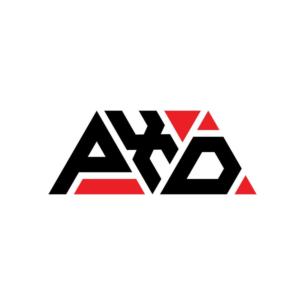 pxd driehoek brief logo ontwerp met driehoekige vorm. pxd driehoek logo ontwerp monogram. pxd driehoek vector logo sjabloon met rode kleur. pxd driehoekig logo eenvoudig, elegant en luxueus logo. pxd