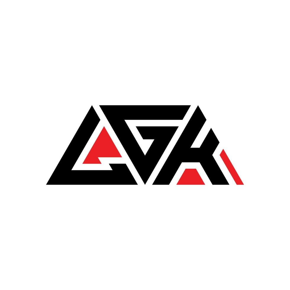 lgk driehoek brief logo ontwerp met driehoekige vorm. lgk driehoek logo ontwerp monogram. lgk driehoek vector logo sjabloon met rode kleur. LGK driehoekig logo eenvoudig, elegant en luxueus logo. lgk