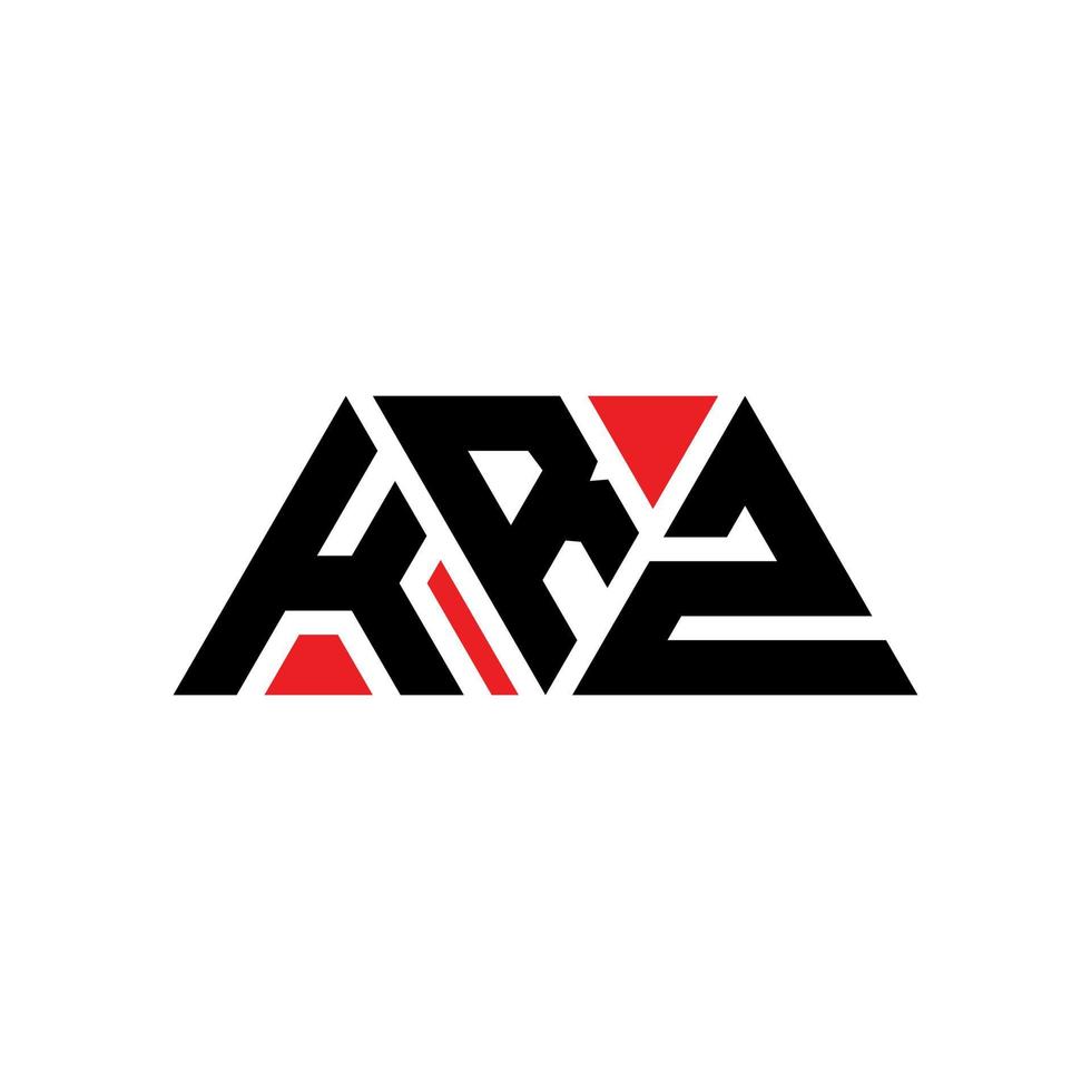 krz driehoek brief logo ontwerp met driehoekige vorm. krz driehoek logo ontwerp monogram. krz driehoek vector logo sjabloon met rode kleur. krz driehoekig logo eenvoudig, elegant en luxueus logo. krz