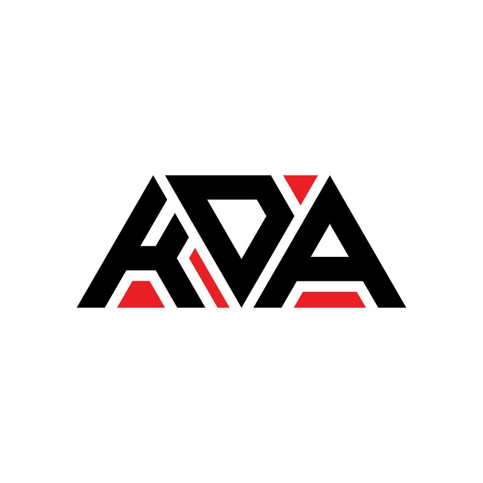 kda driehoek brief logo ontwerp met driehoekige vorm. kda driehoek logo ontwerp monogram. kda driehoek vector logo sjabloon met rode kleur. kda driehoekig logo eenvoudig, elegant en luxueus logo. kda