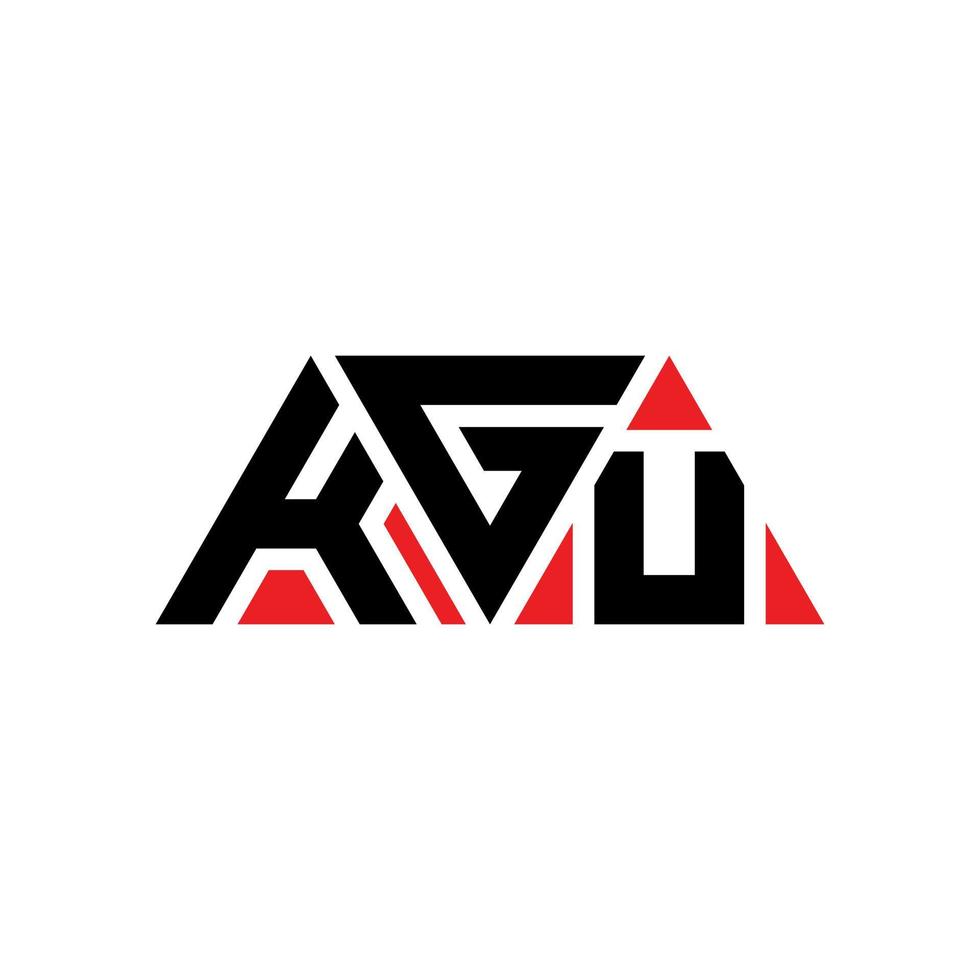 Kgu driehoek letter logo ontwerp met driehoekige vorm. Kgu driehoek logo ontwerp monogram. Kgu driehoek vector logo sjabloon met rode kleur. Kgu driehoekig logo eenvoudig, elegant en luxueus logo. kgu