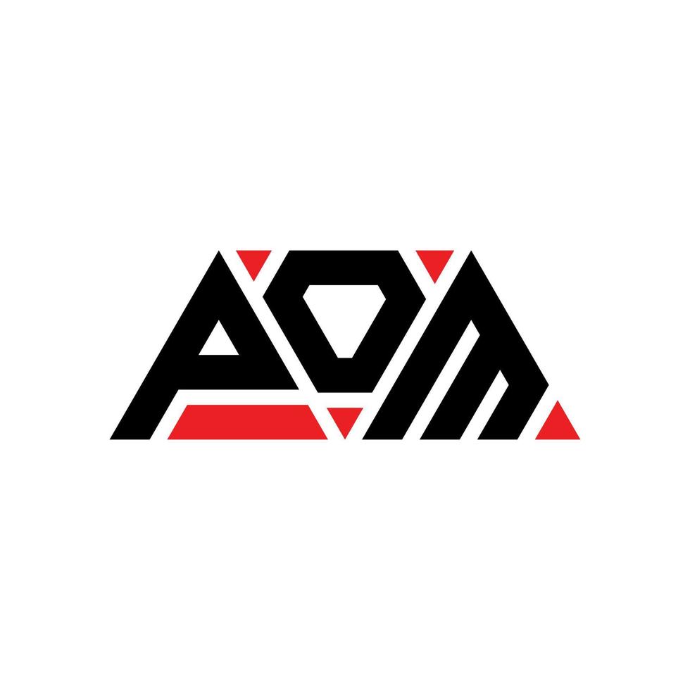 pom driehoek brief logo ontwerp met driehoekige vorm. pom driehoek logo ontwerp monogram. pom driehoek vector logo sjabloon met rode kleur. pom driehoekig logo eenvoudig, elegant en luxueus logo. pom