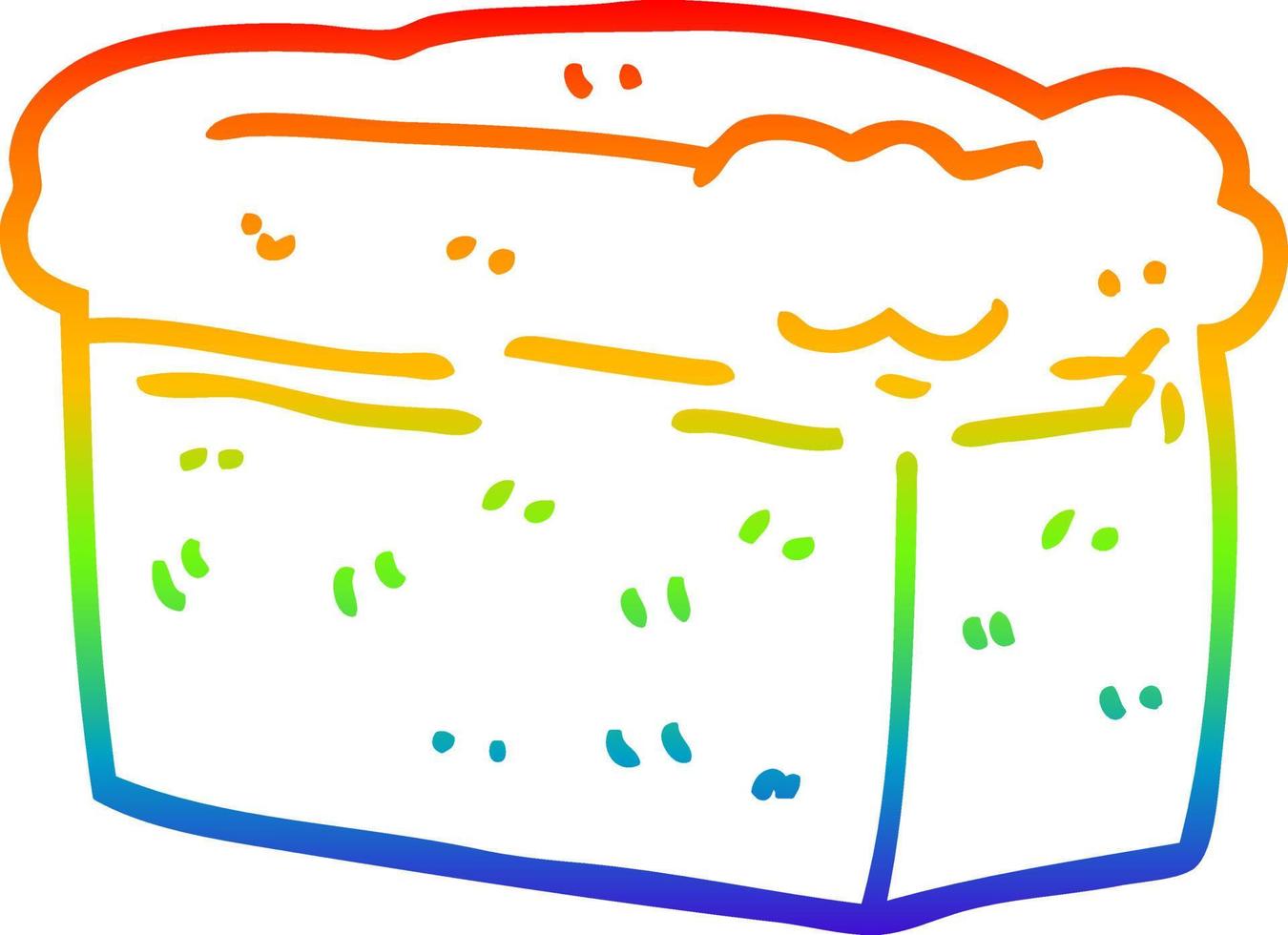 regenbooggradiënt lijntekening cartoon brood vector