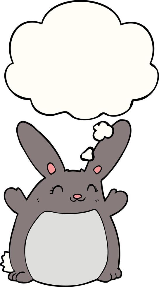 tekenfilm konijn en gedachte bel vector