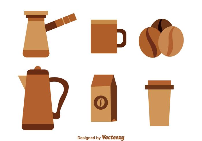 Koffie Bruine Pictogrammen vector