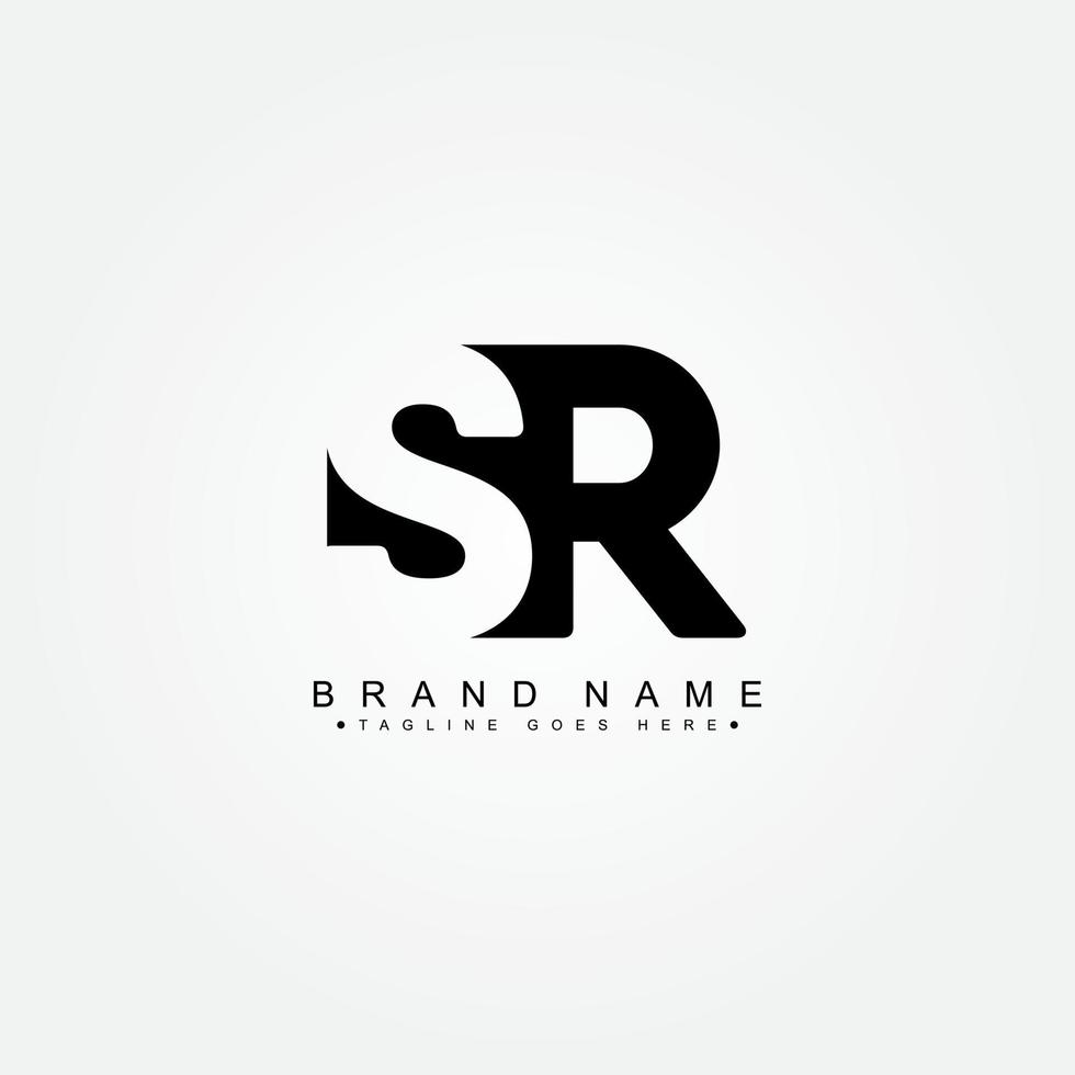 beginletter sr-logo - eenvoudig bedrijfslogo voor alfabet s en r vector