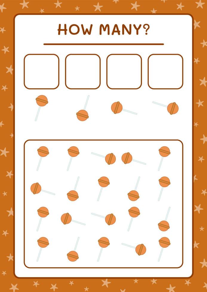 hoeveel kerstsnoepjes, spel voor kinderen. vectorillustratie, afdrukbaar werkblad vector