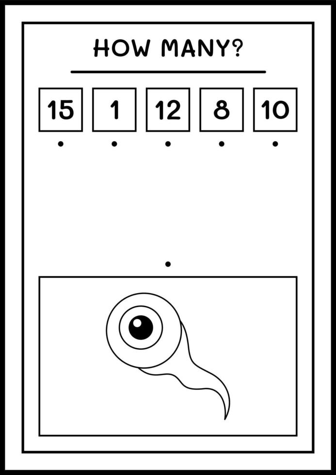 hoeveel ogen, spel voor kinderen. vectorillustratie, afdrukbaar werkblad vector