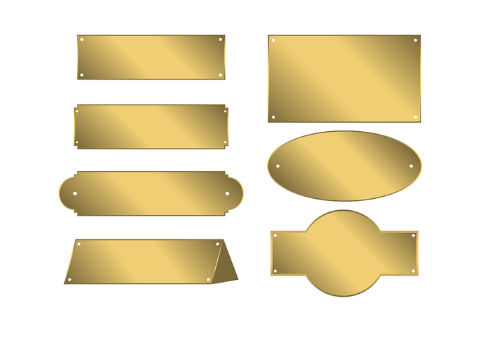Gratis Gold Name Plate Vector