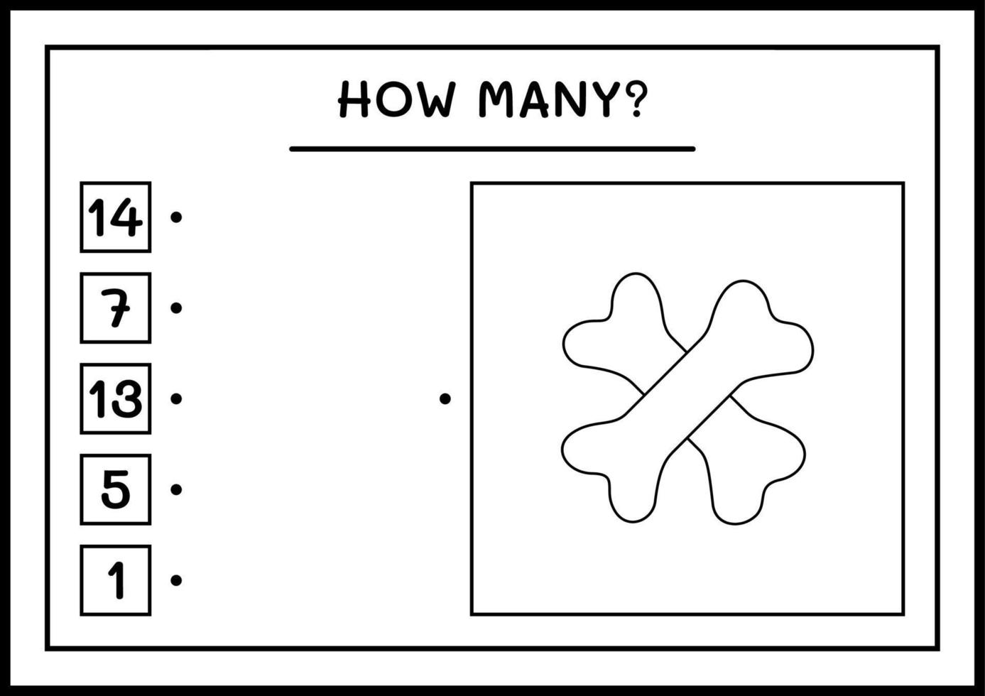 hoeveel botten, spel voor kinderen. vectorillustratie, afdrukbaar werkblad vector