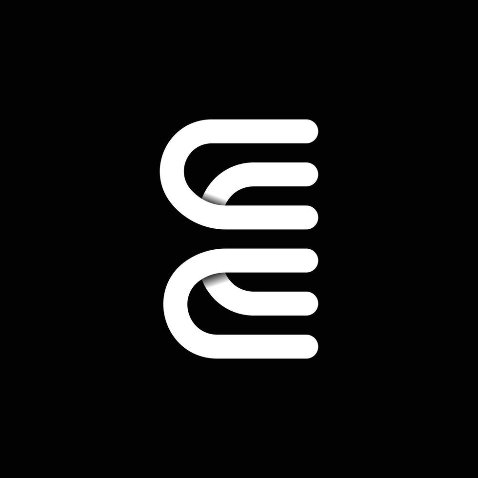 letter e-monogram met overlappend lijnlogo-ontwerp vector