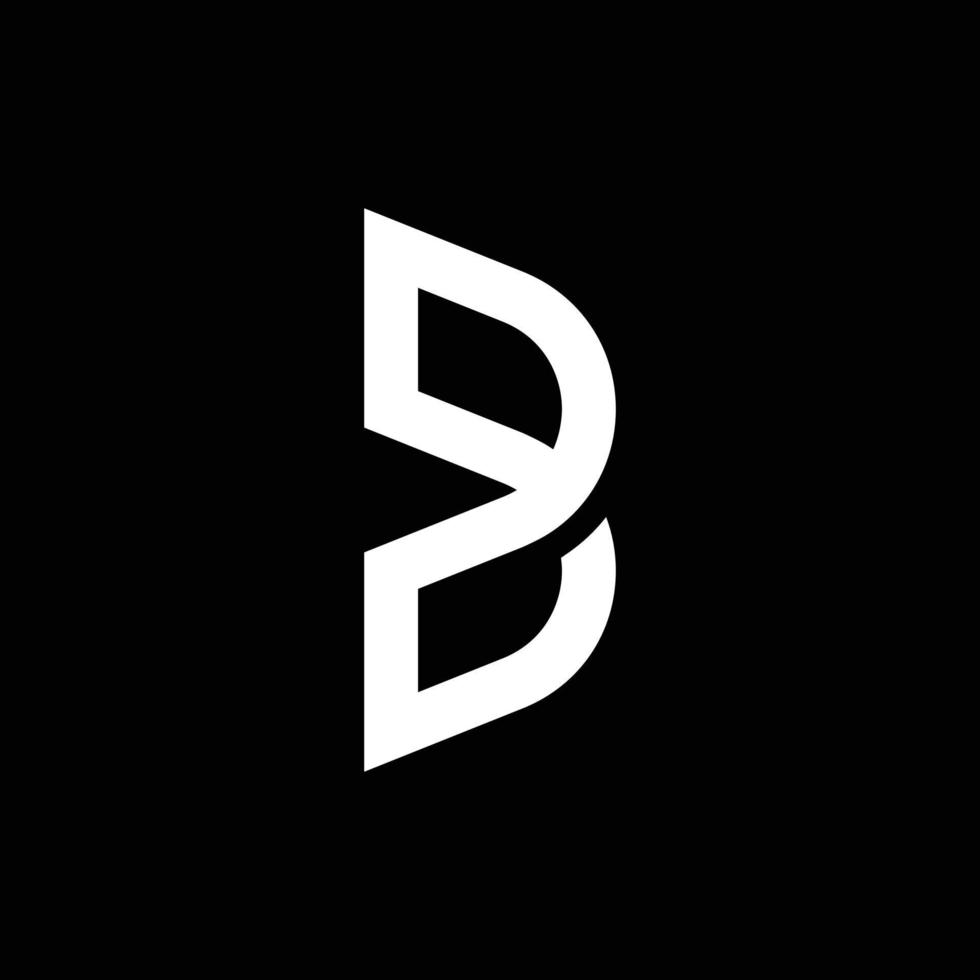 moderne letter b met overlappend lijnlogo-ontwerp vector