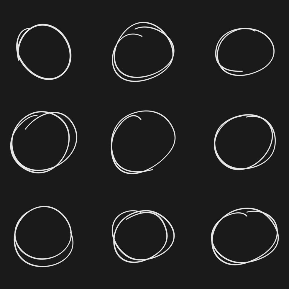 set handgetekende cirkelmarkeringen vector