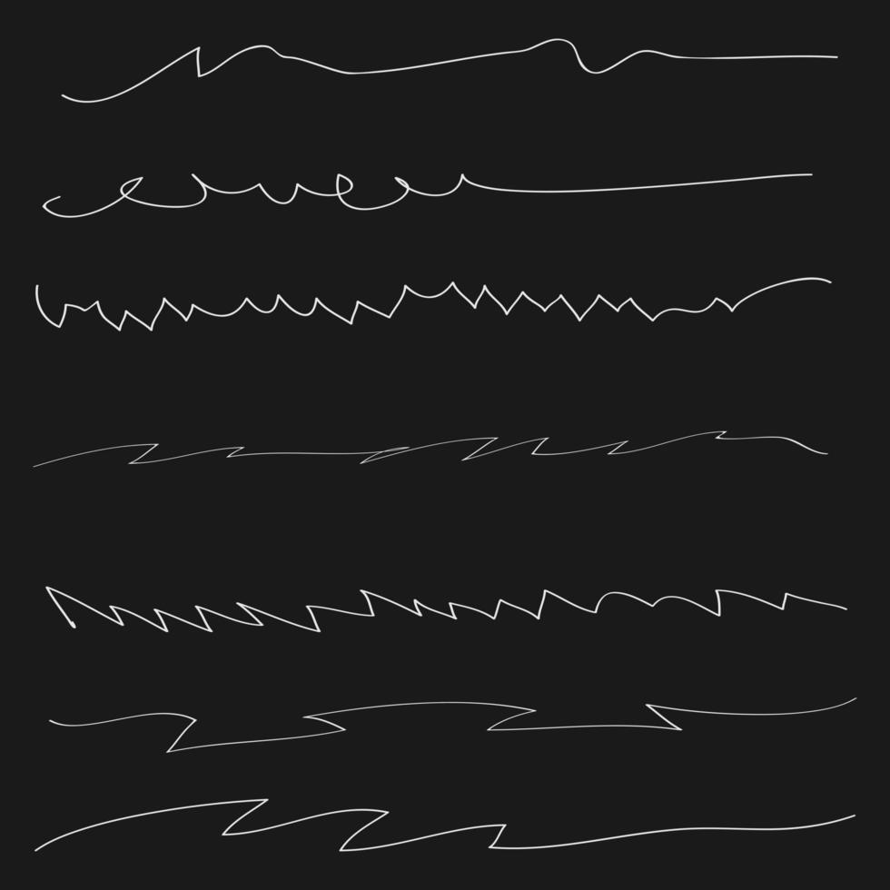 set handgetekende lijnen zwart en wit vector