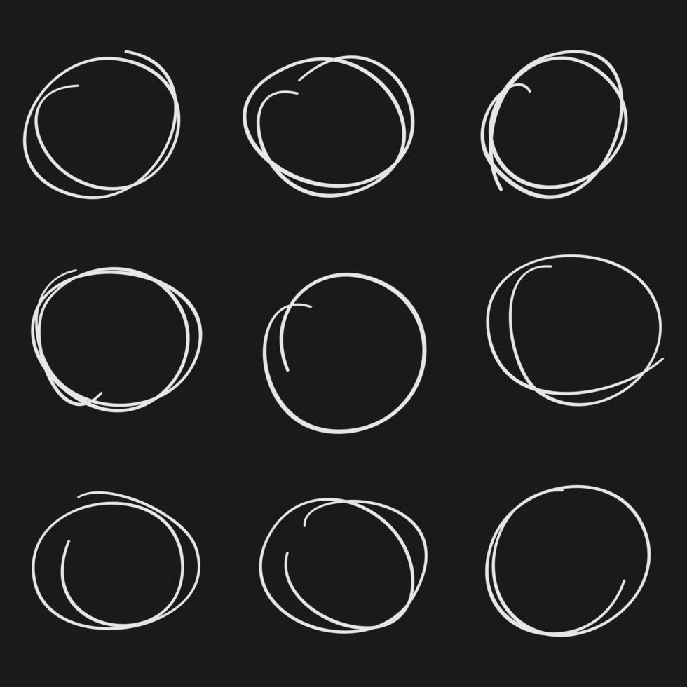 set handgetekende cirkelmarkeringen vector