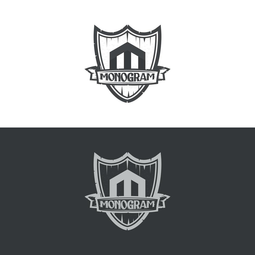 m monogram logo ontwerp zwarte vectorillustratie vector