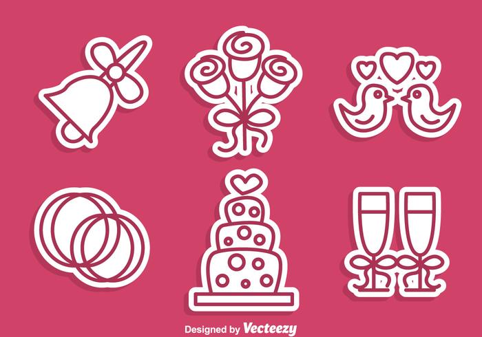 Trouwstickers vector