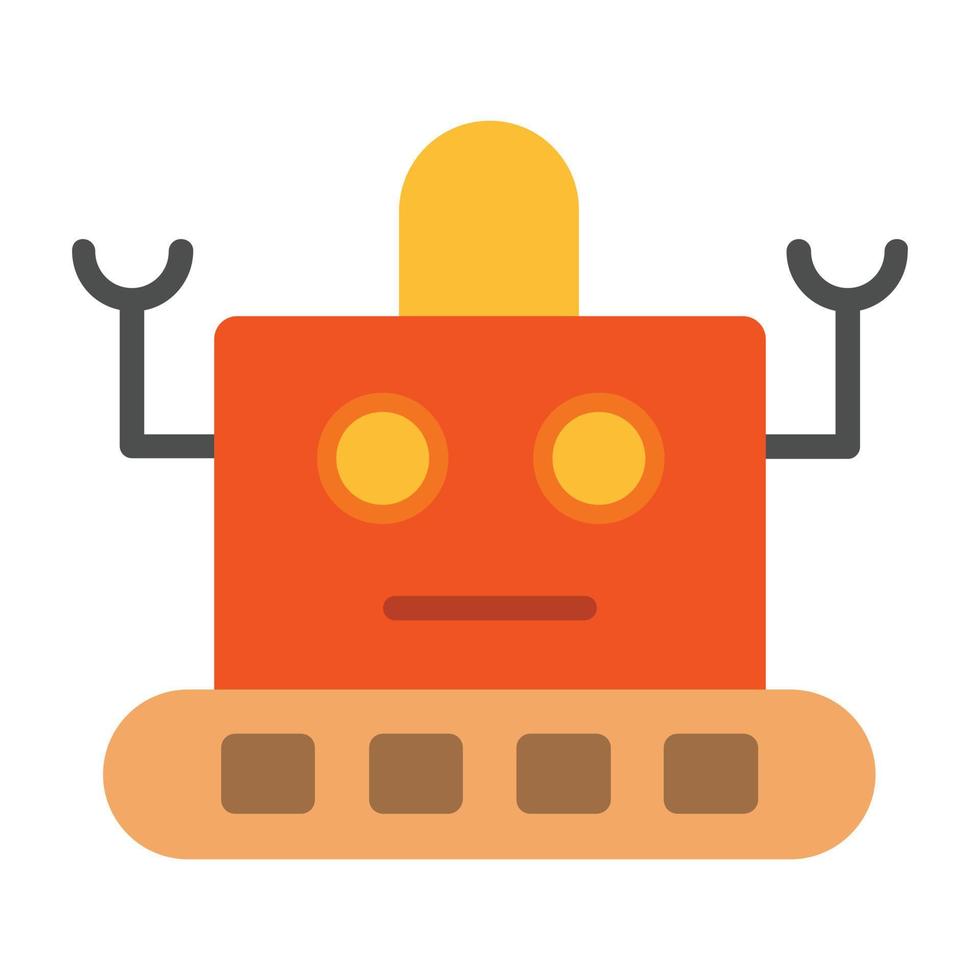 robot plat pictogram vector