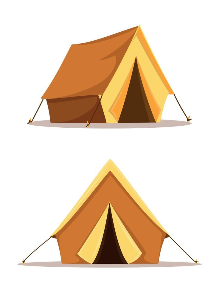 camping reizen tent geïsoleerd op een witte achtergrond. vectorillustratie voor buiten reizen, natuurtoerisme, reis, avontuur vector