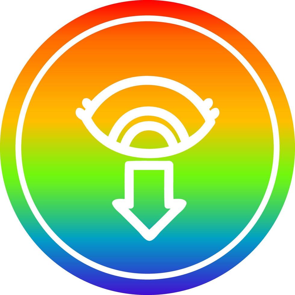 starend oog cirkelvormig in regenboogspectrum vector