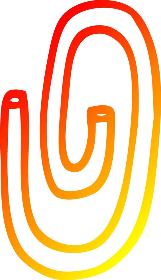 warme gradiënt lijntekening cartoon paperclip vector