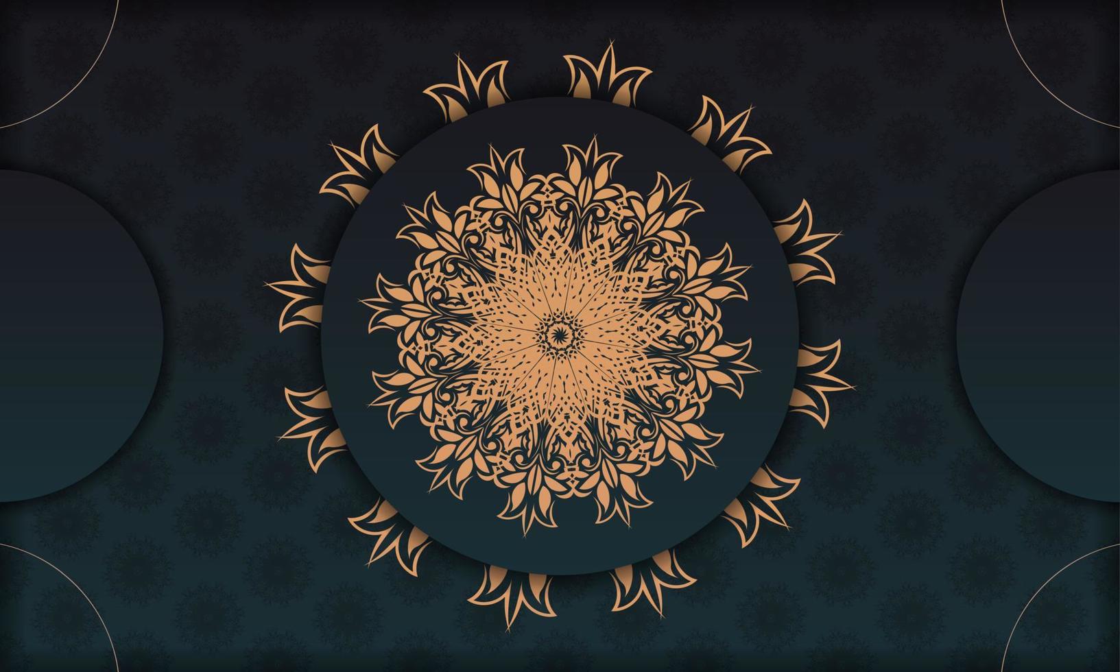 donkergroene luxe achtergrond met Indiase mandala sieraad. elegante en klassieke vectorillustratie vector