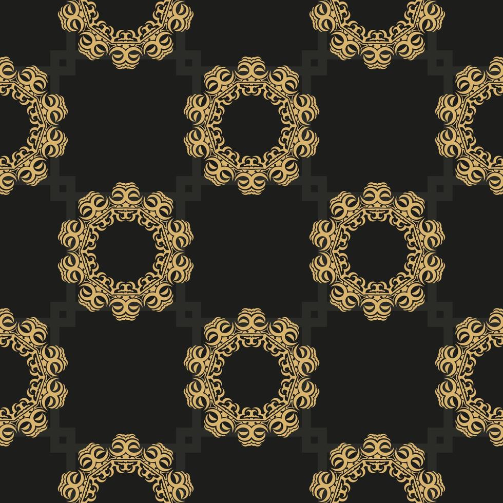 chinese zwarte en gele abstracte naadloze vector achtergrond. behang in een vintage stijlsjabloon. Indiase bloemenelement. grafisch ornament voor behang, verpakking, verpakking.