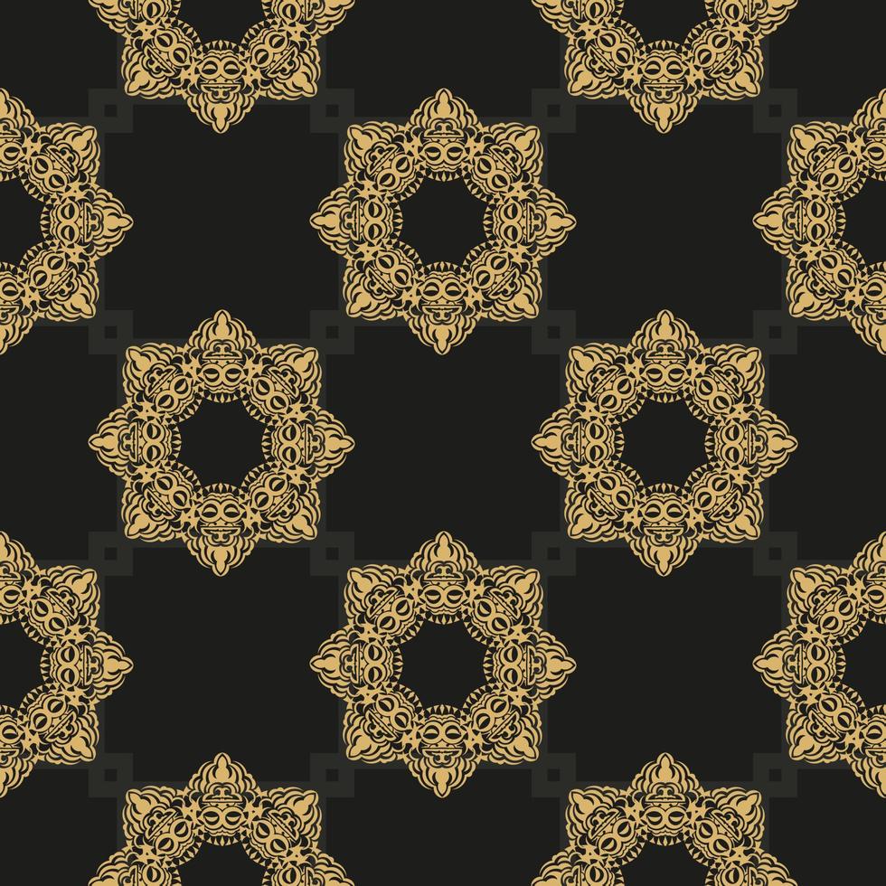 chinese zwarte en gele abstracte naadloze vector achtergrond. Indiase bloemenelement. grafisch ornament voor behang, stof, verpakking, verpakking.