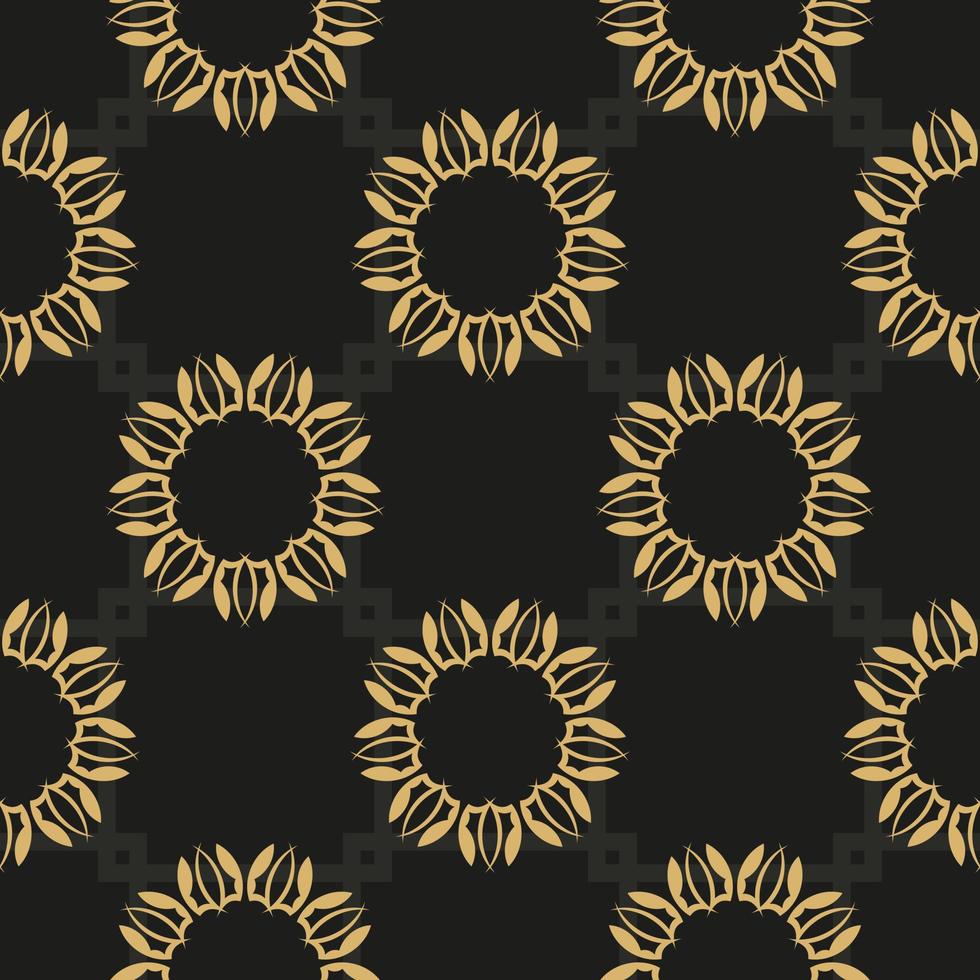 chinese zwarte en gele abstracte naadloze vector achtergrond. behang in een vintage stijlsjabloon. Indiase bloemenelement. ornament voor behang, stof, verpakking, verpakking.