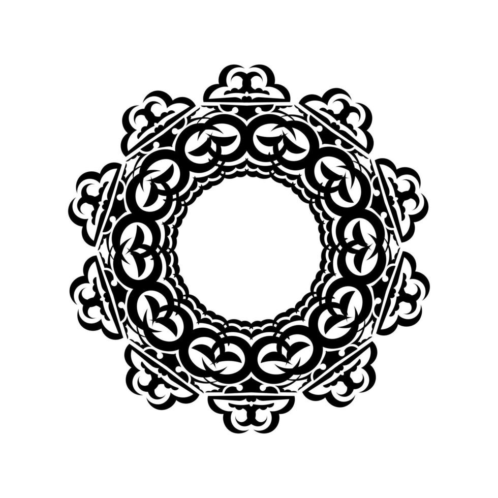 Indiase mandala-logo. cirkelvormig ornament. geïsoleerd element voor ontwerp en kleuren op een witte achtergrond. vector