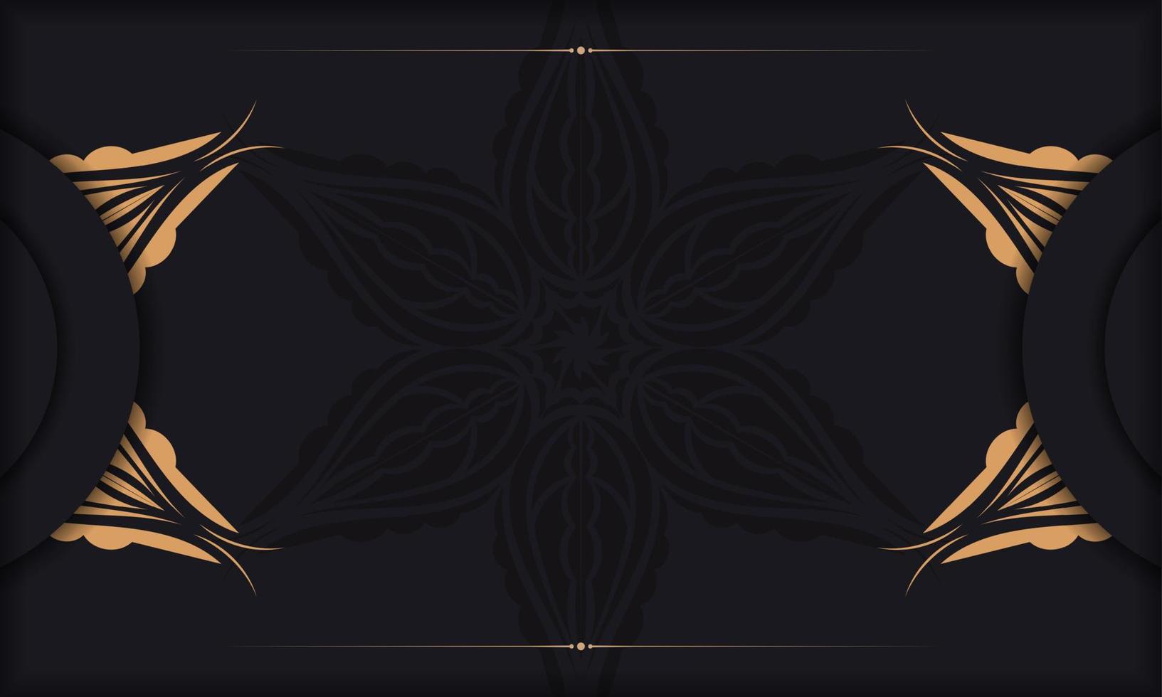 luxe zwarte ansichtkaart sjabloon met vintage abstract ornament. elegante en klassieke elementen zijn geweldig om te decoreren. vectorillustratie. vector
